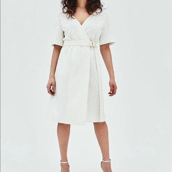 Elvi Breezy Else Punctured wrap dress Eyelet 12 - Picture 2 of 6